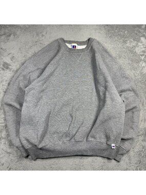 Vintage 90s Russell Athletic Baggy Crewneck Sweatshirt XL Grey Streetwear Skater